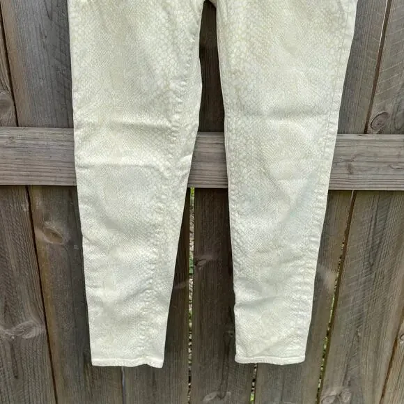 Adriano Goldschmied The Legging Super Skinny Ankle Jean Snake Print Yellow Sz 29 - Picture 3 of 10